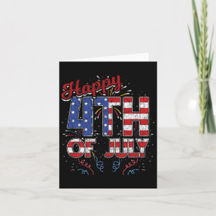 Fyrverkerier Glad 4:e Juli USA Flagga Amerikansk 4 Kort