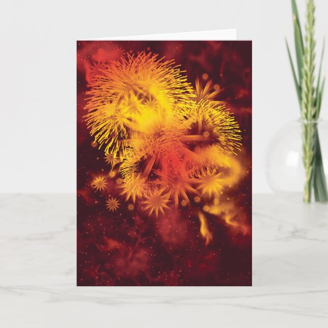 Fyrverkerier ha som huvudämne helgdagar helgkort (Framsida)