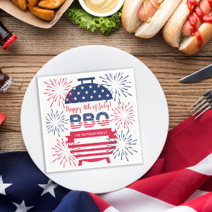Fyrverkerier i fjället stars och stripes pappersservett