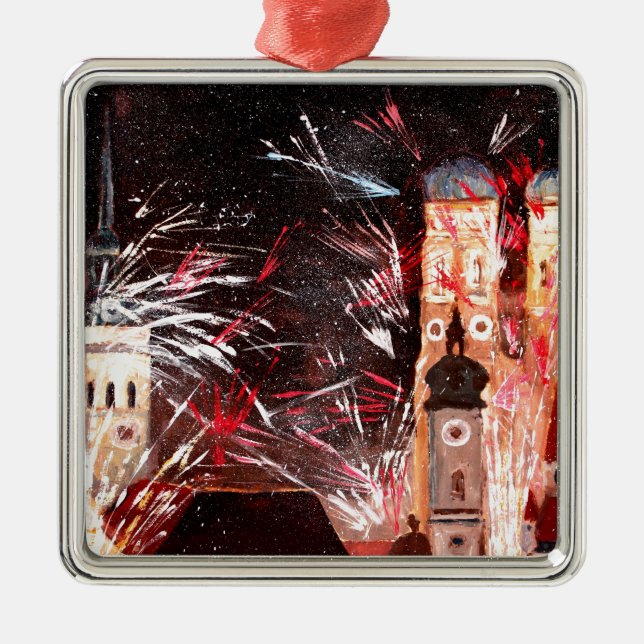 Fyrverkerier i Munich Julgransprydnad Metall (Framsidan)