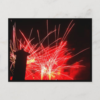Fyrverkerier med belysning vykort