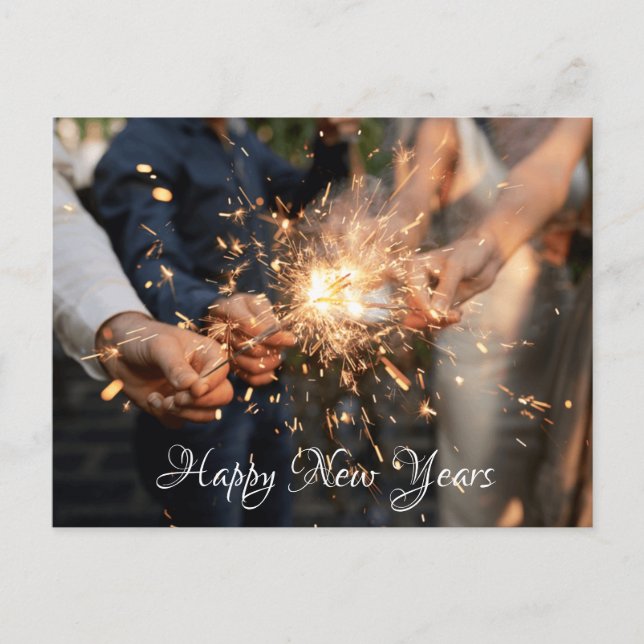 Fyrverkerier med handkort vykort (Framsida)