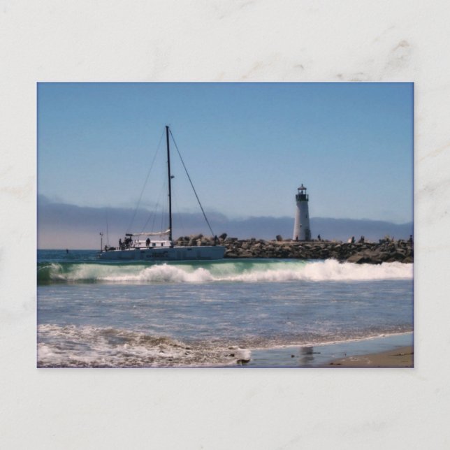 Fyrverkerier och båtar som kommer till vykort (Framsida)