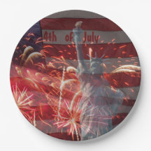 Fyrverkerier och Frihetsgudinnan från den 4 juli