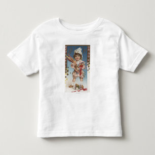 Fyrverkerier och raket för unge hållande t-shirt