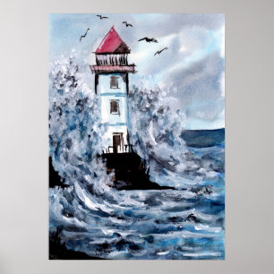 Fyrverkerier och stormvattenfärg poster