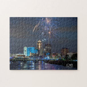 Fyrverkerier över Des Moines, Iowa. Pussel
