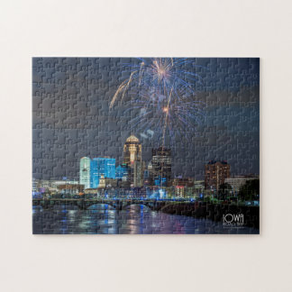 Fyrverkerier över Des Moines, Iowa. Pussel