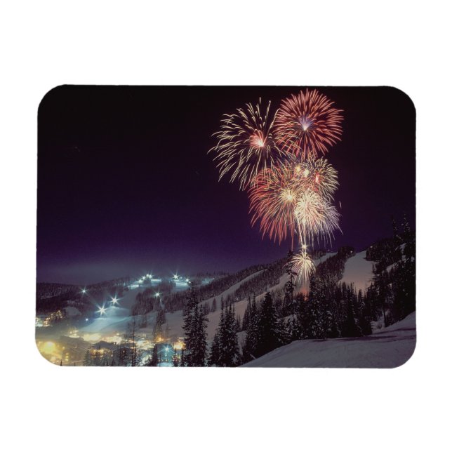 Fyrverkerier på Big Mountain Resort i Whitefish, Magnet (Horisontell)