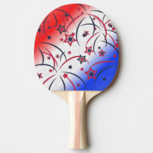 Fyrverkerier på röd vit blå