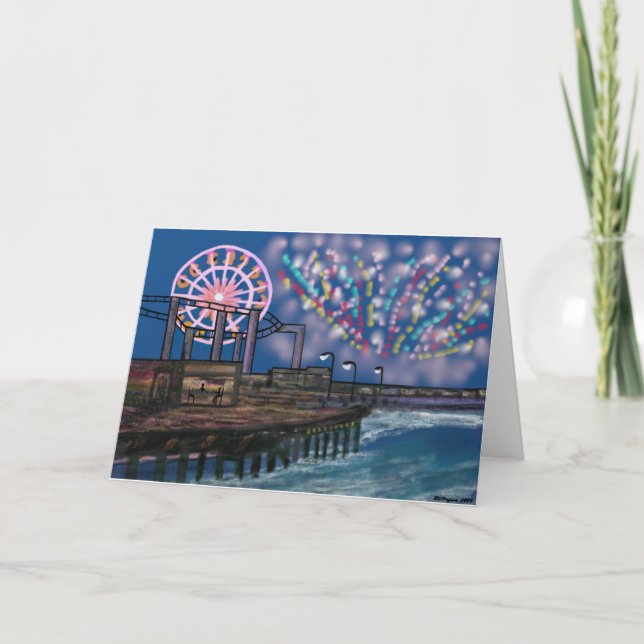 Fyrverkerier på skeppskorten kort (Framsida)