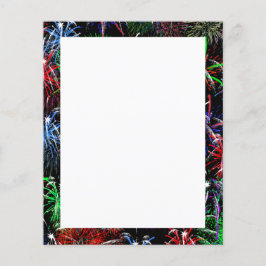 Fyrverkerier på svart bakgrund reklamblad