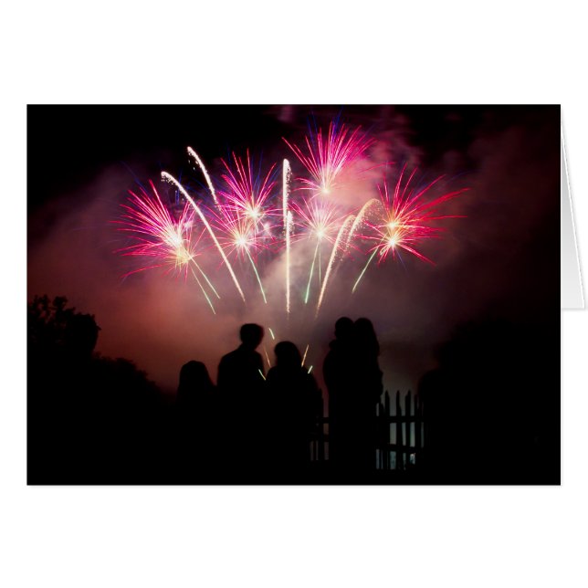 Fyrverkerier som används av familjen hälsningskort (Framsidan Horizontal)