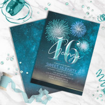Fyrverkerier Sweet 16 Teal ID984