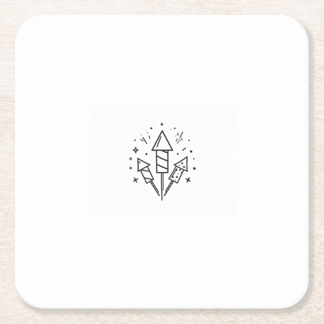 fyrverkerier underlägg papper kvadrat (Framsidan)