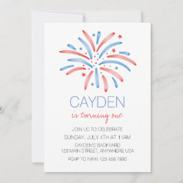 Fyrverkeriet 4 juli födelsedag inbjudningar