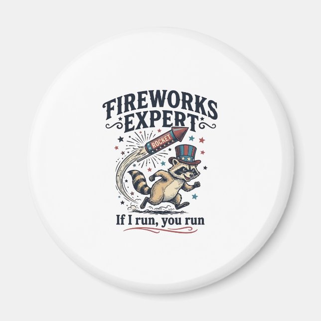 Fyrverkeriexpert Råtta Vintage Fjärde Juli K Magnet (Framsidan)