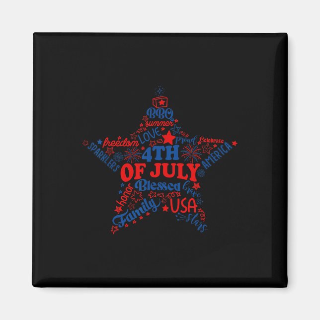 Fyrverkeripjäser 4:e juli: den patriotiska frihets magnet (Framsidan)