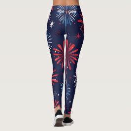 Fyrverkeriprint 4 juli leggings