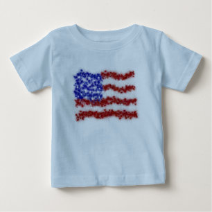 Fyrverkeristars och stripesamerikanska flaggan tee shirt