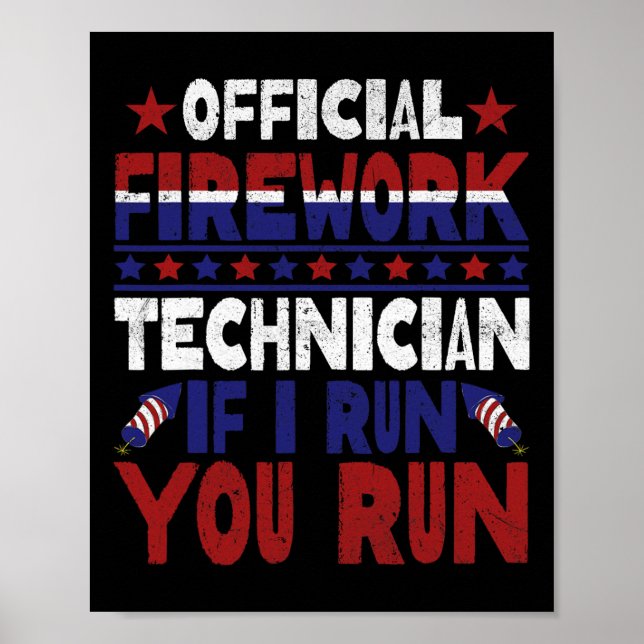 Fyrverketekniker 4:e juli: Lustigt USA Pyro-tec Poster (Framsidan)