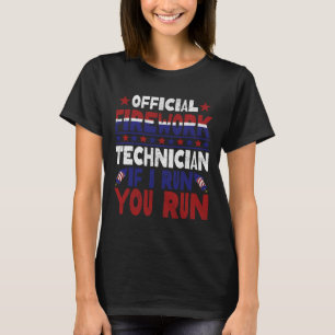 Fyrverketekniker 4:e juli: Lustigt USA Pyro-tec T Shirt
