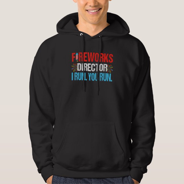 Fyrverkets 4:e juli-direktör i Springa du Springa  Hoodie (Framsida)