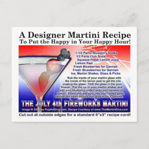 Fyrverkets 4:e vykort för Martini-recept från juli
