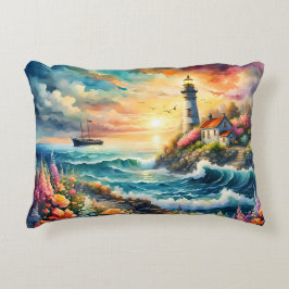 Fyrverkets Blommigt på havet Prydnadskudde