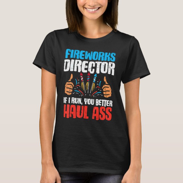 Fyrverkets direktör om jag Springa 4 juli 400 T Shirt (Framsida)