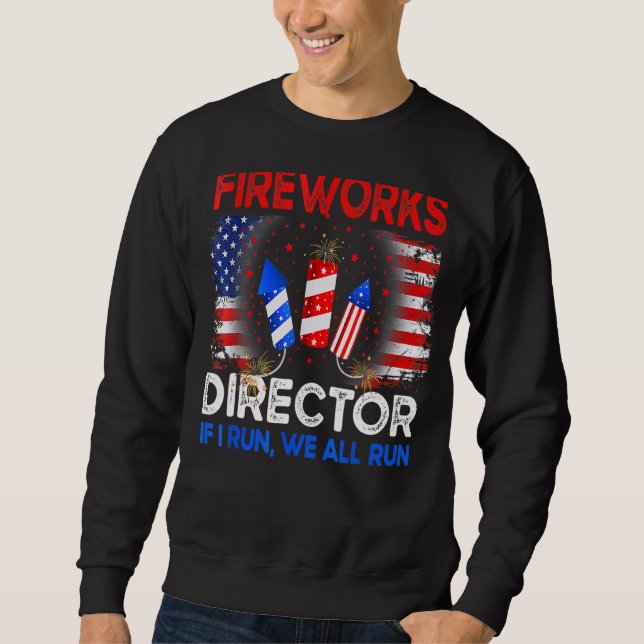 Fyrverkets direktör om jag Springa dig Springa USA Lång Ärmad Tröja (Framsida)