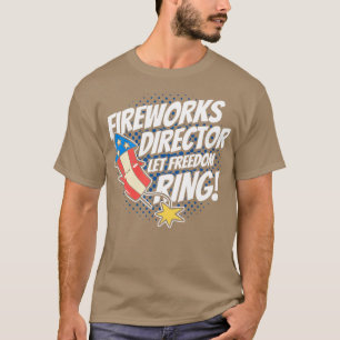 Fyrverkets direktör släppte Frihet Ring 4:e juli T Shirt