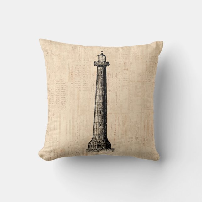 Fyrverksbild Illustrated Nautical Thmet Kudde (Framsida)