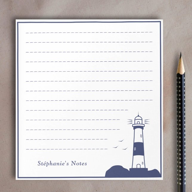 Fyrverksblå marinblå anteckningsblock (Lighthouse Navy Blue Notepad)