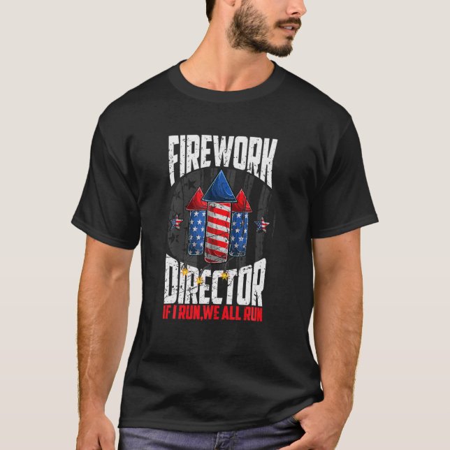 Fyrverkschef 4 juli i Springa du Springa T Shirt (Framsida)