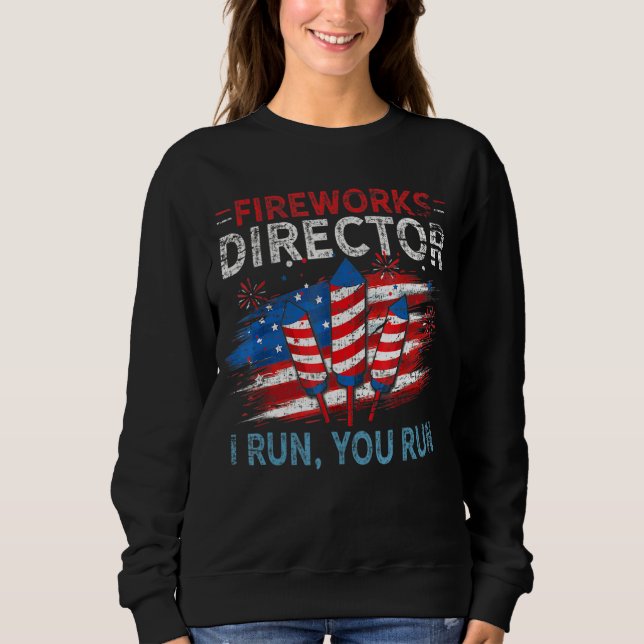 Fyrverkschef I Springa Du Springa 4 juli Amerika T Shirt (Framsida)