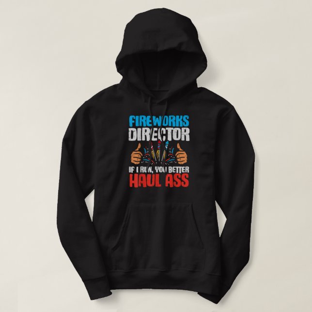 Fyrverkschef tekniker i Springa du Springa 4:e av Hoodie (Design framsida)