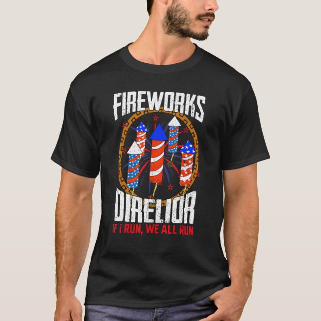 Fyrverkschef tekniker i Springa du Springa 4:e av T Shirt (Framsida)