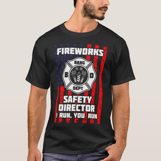 Fyrverkschef tekniker i Springa du Springa 4:e av T Shirt (Framsida)