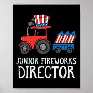 Fyrverkschefens traktor 4:e juli Boys Kids Poster