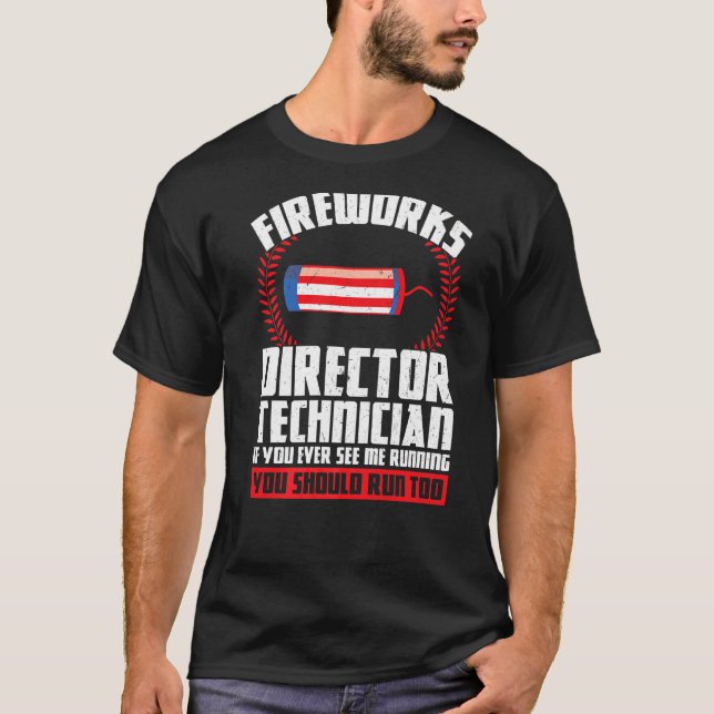 Fyrverkschefstekniker om du Amerika T Shirt (Framsida)