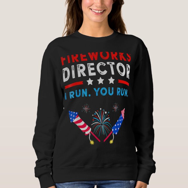 Fyrverksdirektör 4 juli om jag Springa dig Springa T Shirt (Framsida)