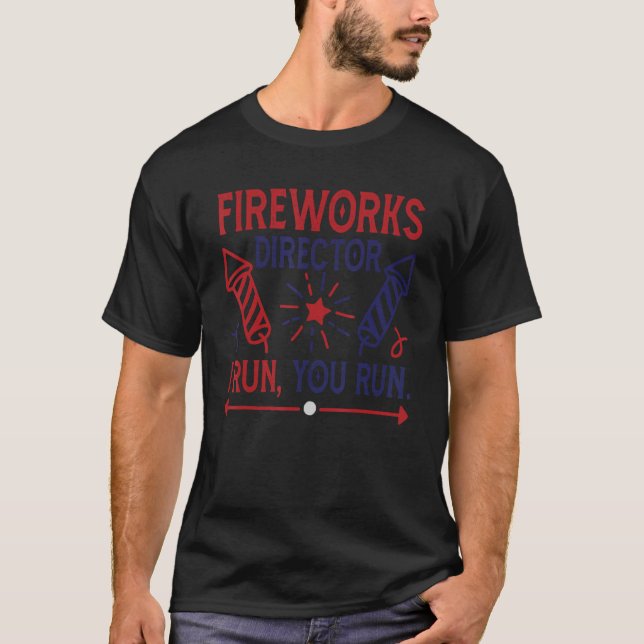 Fyrverksdirektör I Springa, Springa Ameri T Shirt (Framsida)