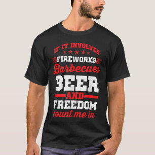 Fyrverksgrillar och frihet, funny 4:e av t shirt