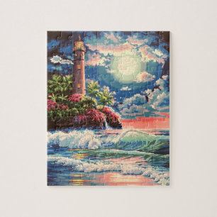 Fyrverkssnussel Mystical Moonlight-målning Pussel
