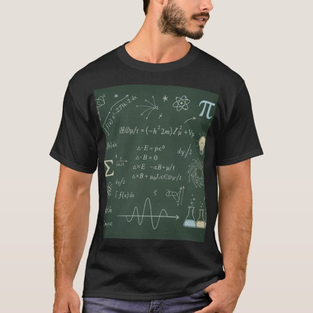 Fysik Matematik Kritskrifts Ekvationer T-Shirt STE (Framsida)