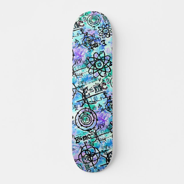 Fysik och Mathsymboler, Geek Mini Skateboard Bräda 18,5 Cm (Framsida)