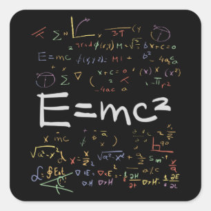 Fysikalisk och matematisk formel EMC2 Fyrkantigt Klistermärke