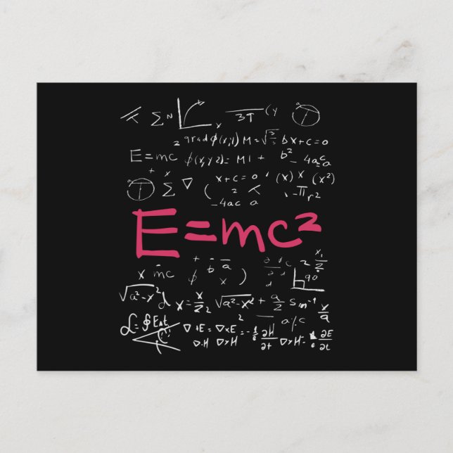 Fysikalisk och matematisk formel EMC2 Vykort (Framsida)