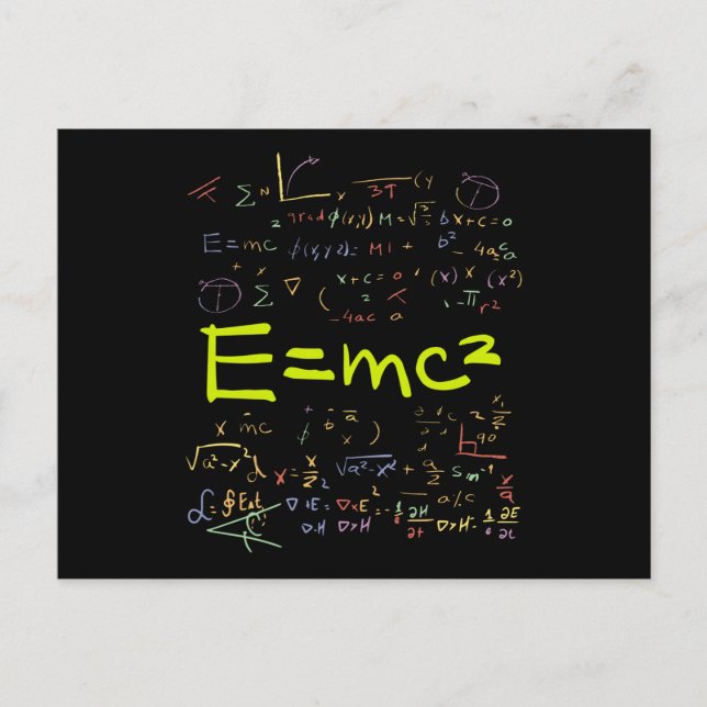 Fysikalisk och matematisk formel EMC2 Vykort (Framsida)